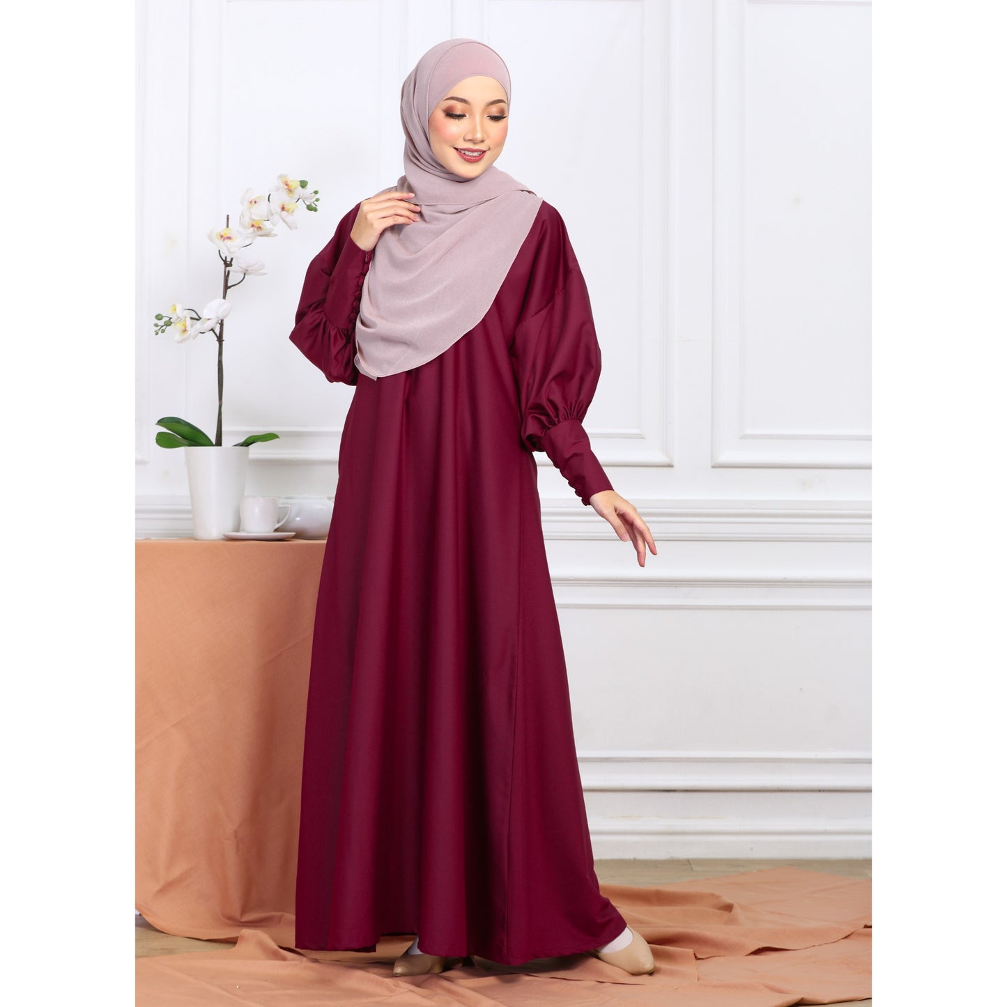Poppy Dress (Maroon)