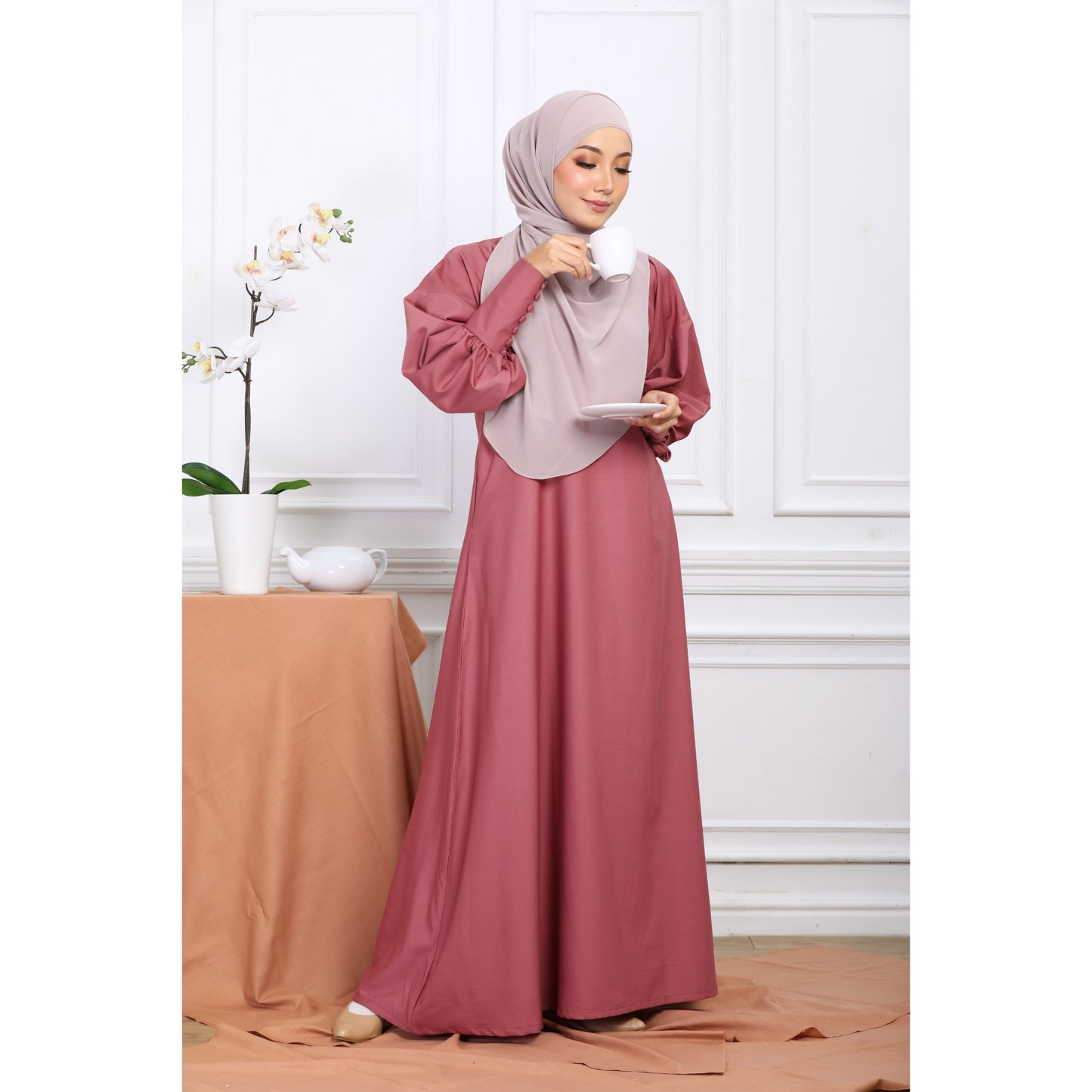 Poppy Dress (Deep Coral)