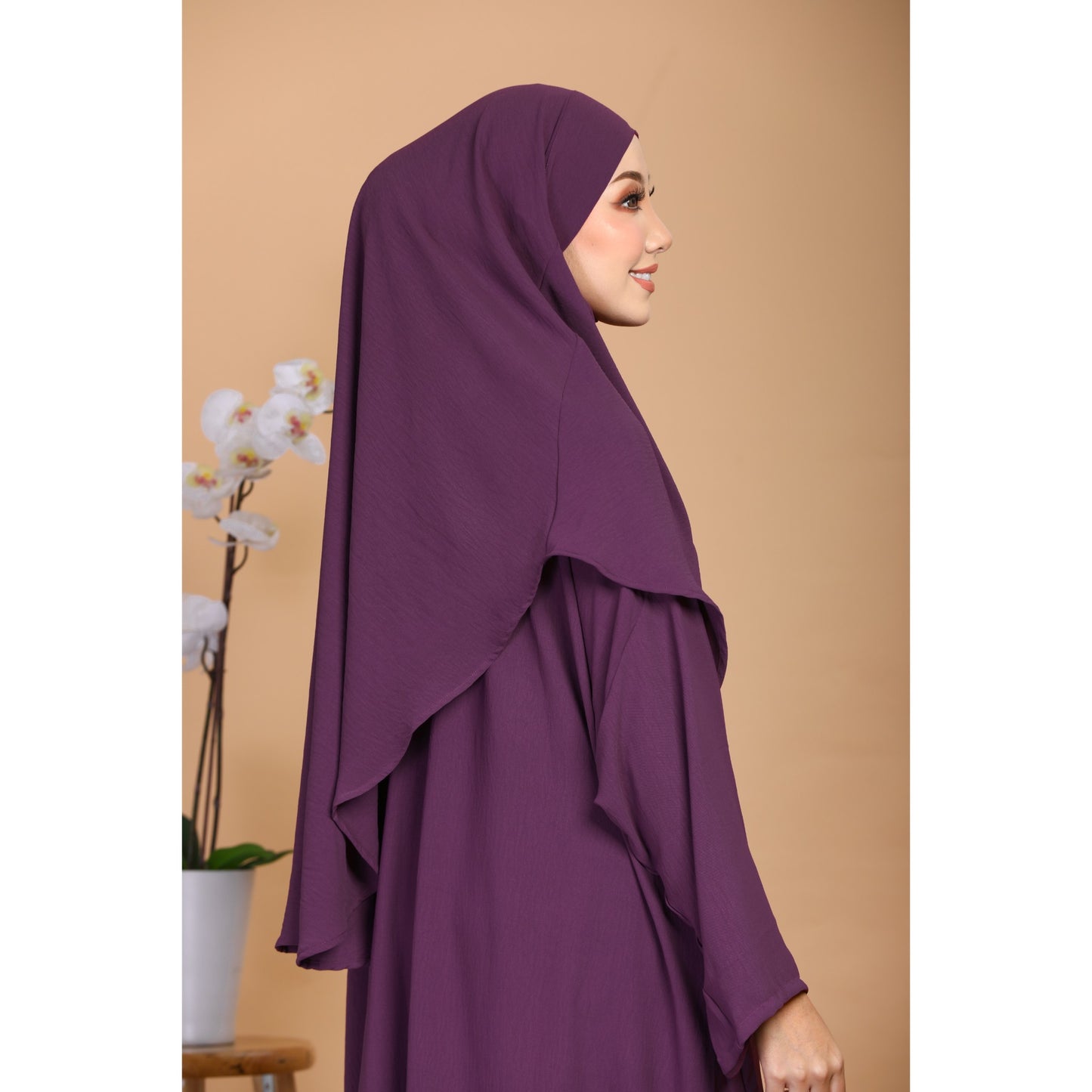 Flora Khimar -Purple