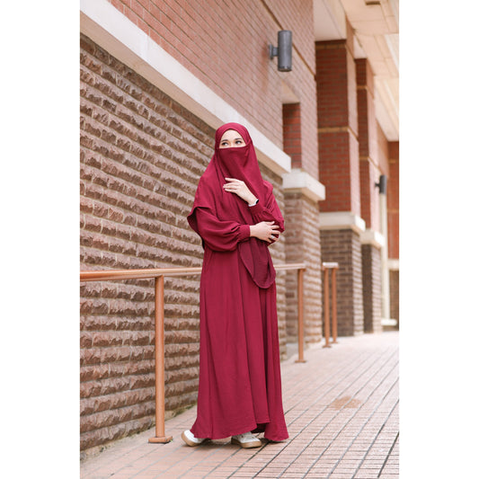Flora Khimar -Maroon