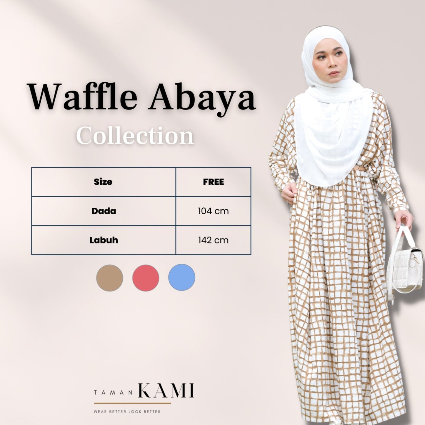 Waffle Abaya-Strawberry