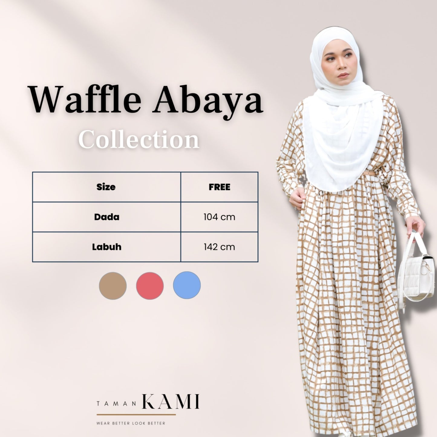 Waffle Abaya-Blueberry