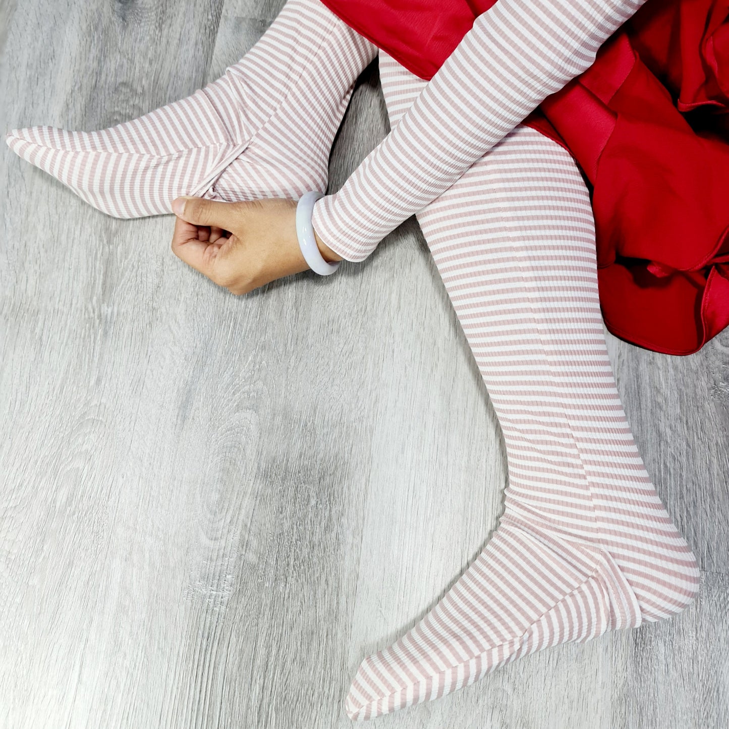 Daisy Leggings (Nude Pink Stripe)